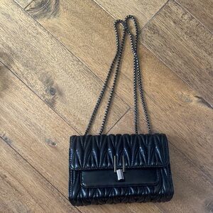 Quilted Black Chain Shoulder Bag
